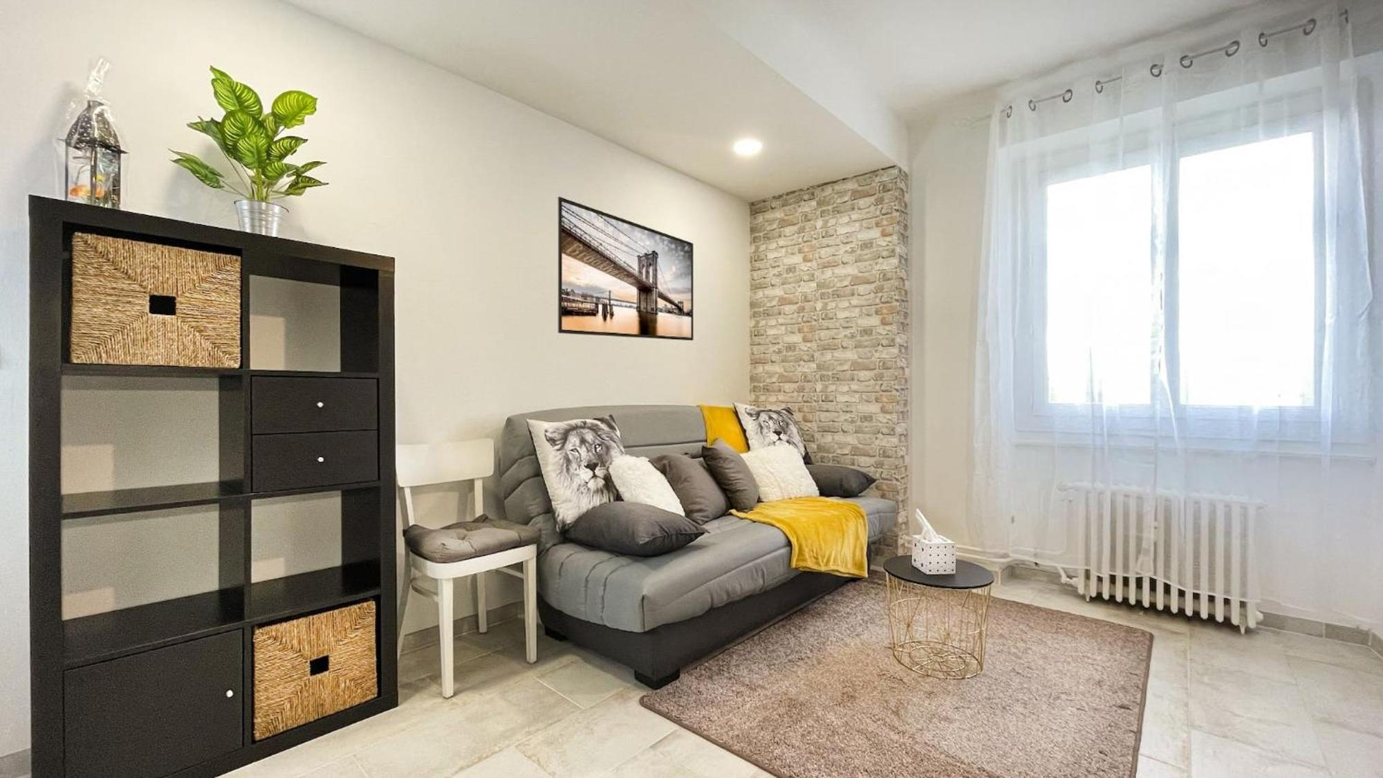 HOMEY KEOLA - Parking privé gratuit - Aux portes de Genève - Au pied du tram - Appartement avec 1 chambre et un grand salon avec un canapé-lit Ambilly Exterior foto